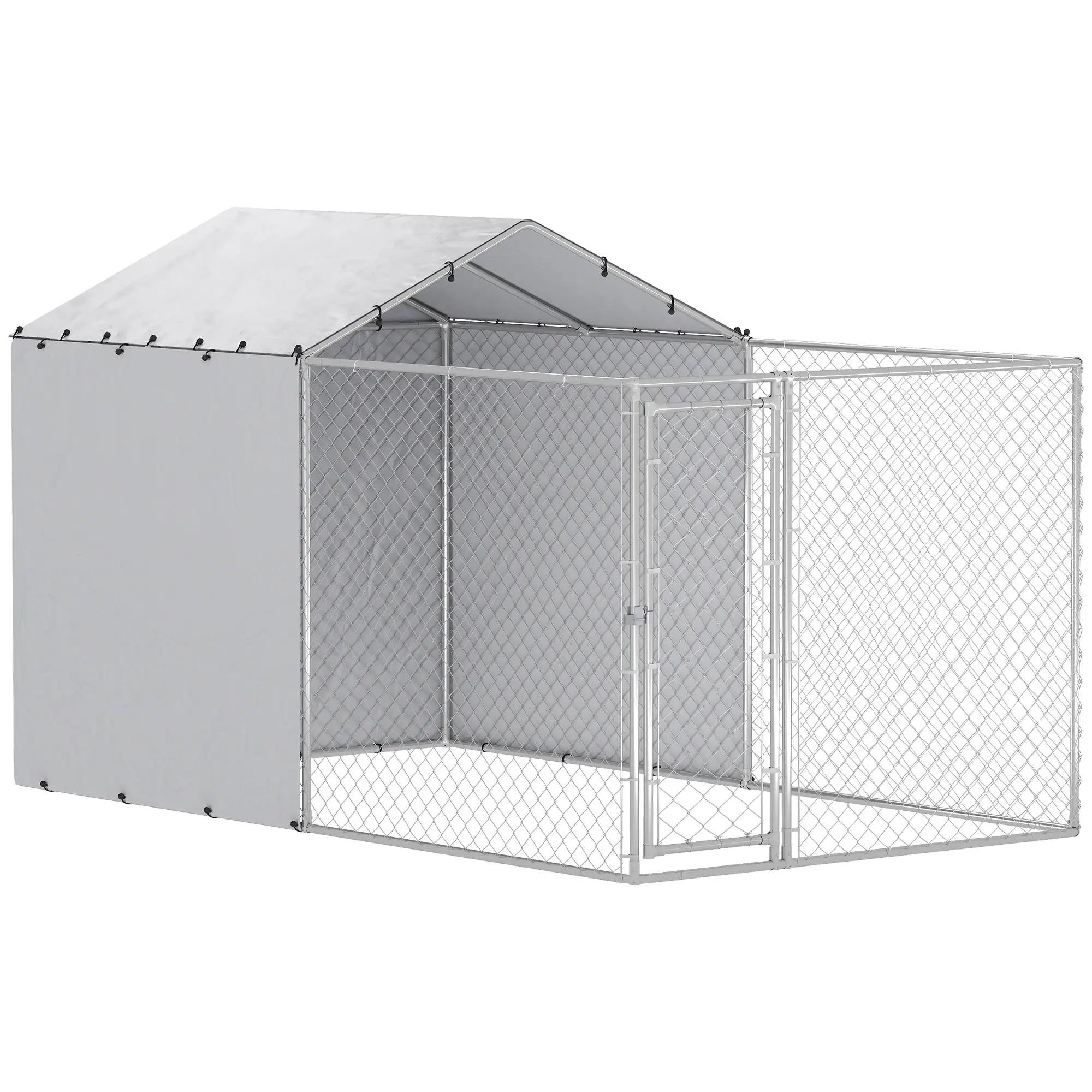 Galvanized Steel Dog Kennel, Waterproof UV-Resistant Cover, 13.1' x 7.5' x 7.5' Houses, Kennels & Pens at Gallery Canada