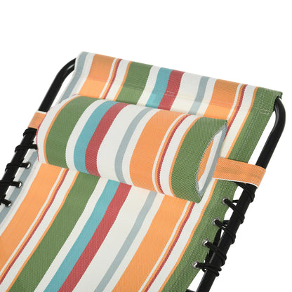 Outdoor Folding Lounge Chair, 4-Level Adjustable, Tanning Chair, Multicoloured Lounger Chairs at Gallery Canada