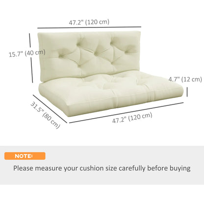 2 Seater 5" Thick Outdoor Seat Cushions, Cream White Patio Chair Cushions at Gallery Canada