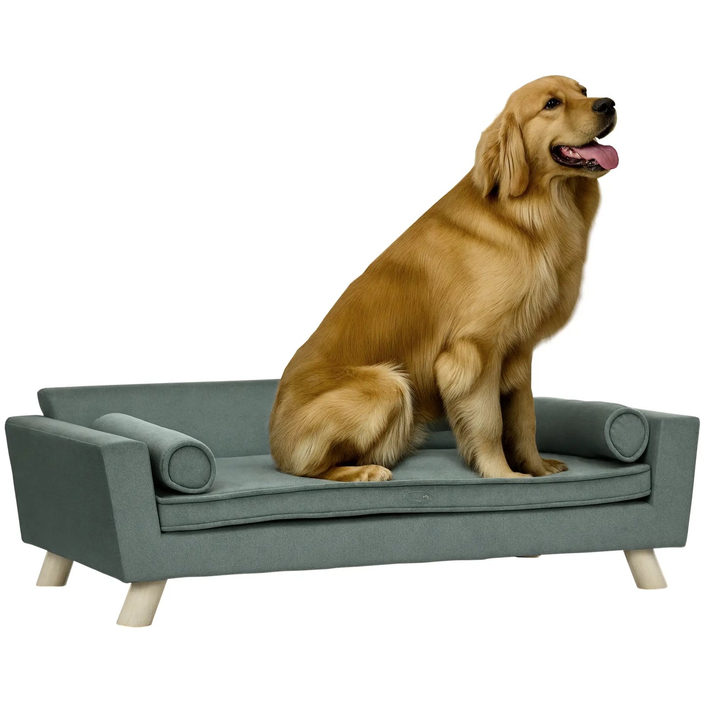 Dog Sofa Bed, Removable Pillows, Washable Cushion, Water-resistant, Medium Large, Grey Dog Sofas Grey, Natural Wood at Gallery Canada