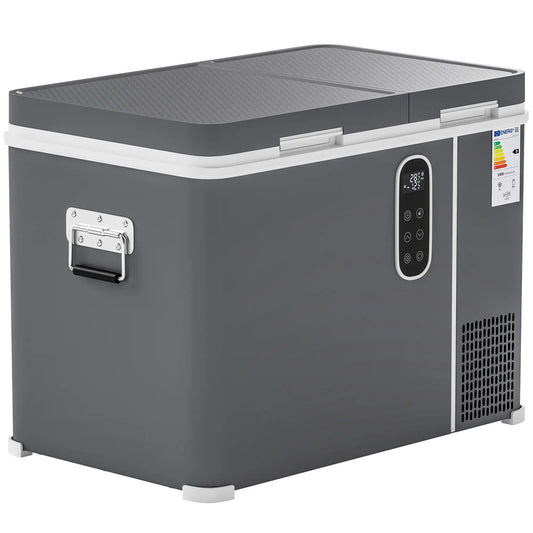 12 Volt Car Refrigerator, Dual Zone 48 QT Car Fridge with App Control, 12/24V DC and 100-240V AC, Car Coolers Grey at Gallery Canada