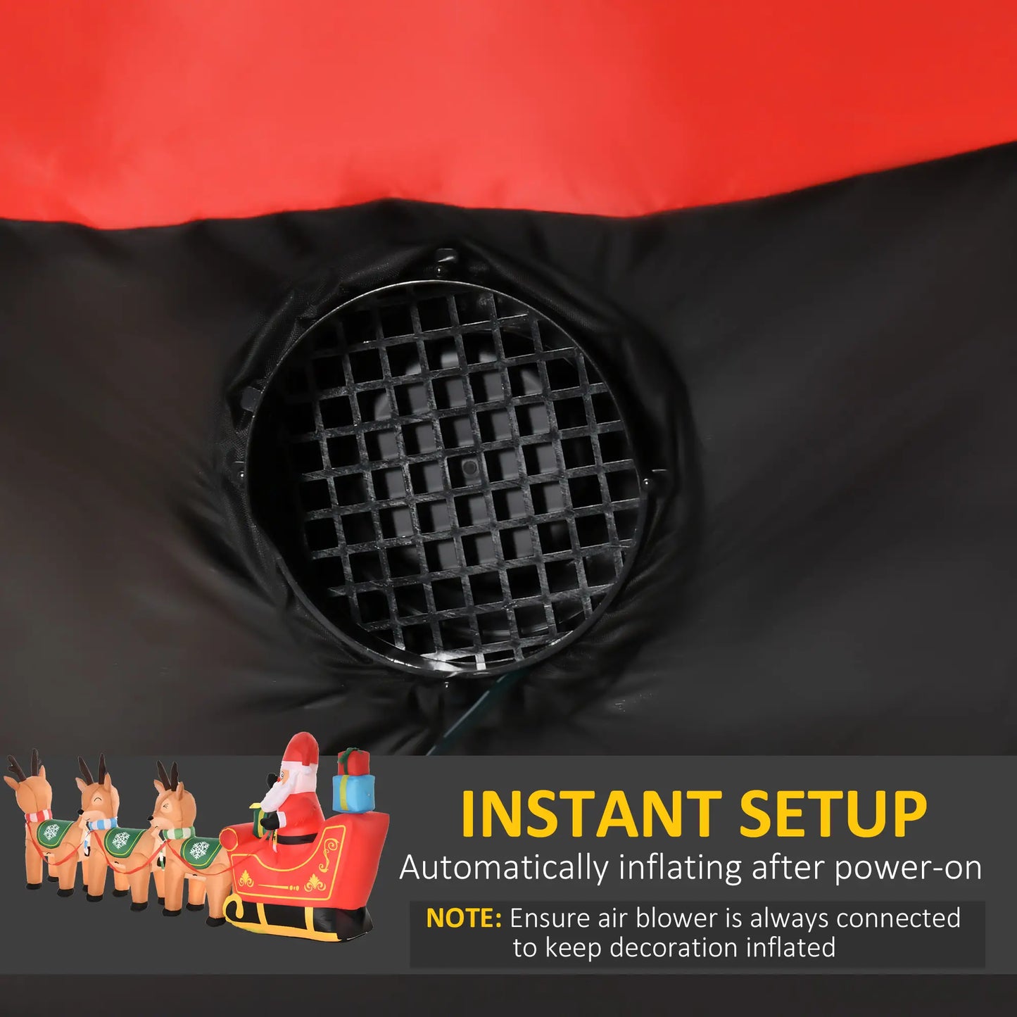 4.5ft Inflatable Santa Claus on Sleigh with 3 Deer, LED Lights Christmas Inflatables at Gallery Canada