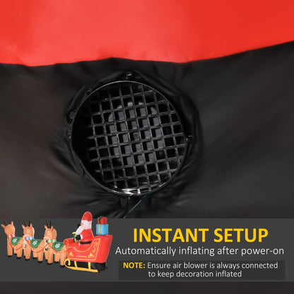 4.5ft Inflatable Santa Claus on Sleigh with 3 Deer, LED Lights Christmas Inflatables at Gallery Canada