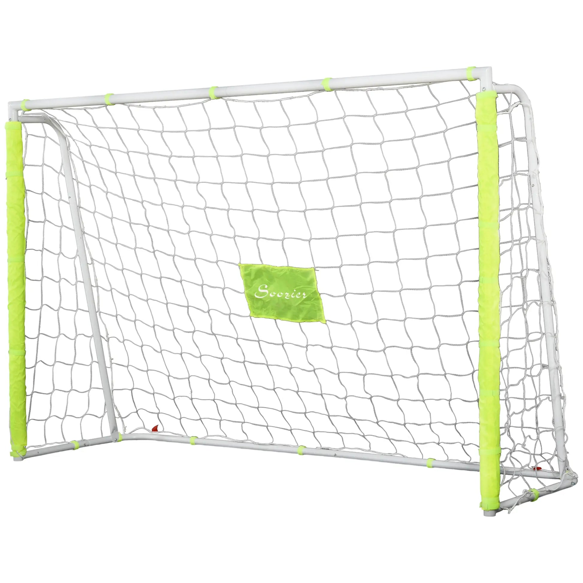 6ft x 4ft Soccer Goal Net, Metal Frame, PE Mesh, Ground Stakes, Yellow Football at Gallery Canada
