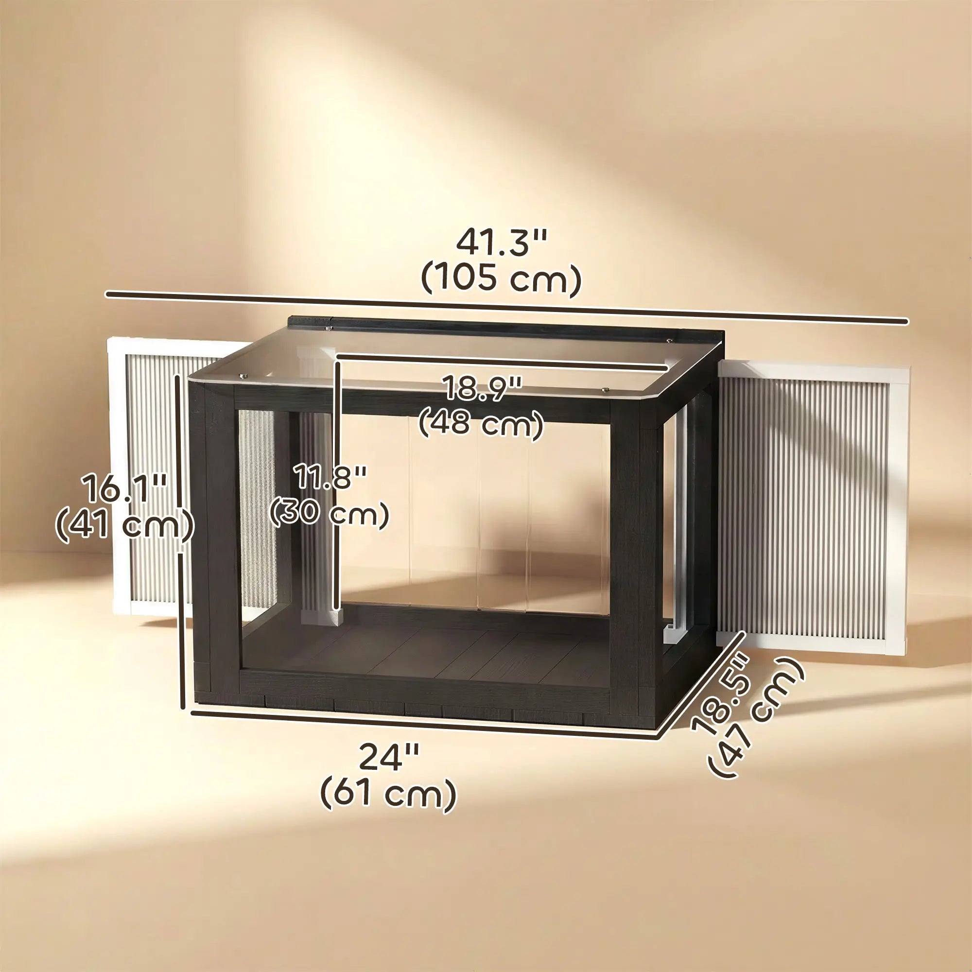 Outdoor Cat Enclosure, Adjustable Cat House, Waterproof Top, 24
