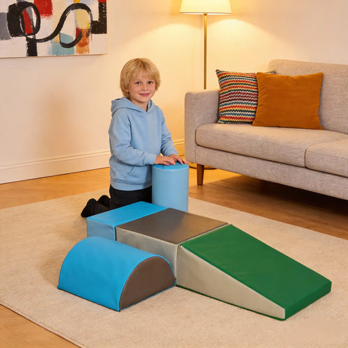 5 Piece Climb and Crawl Activity Playset Soft Safe Foam for Toddler Learning Toy