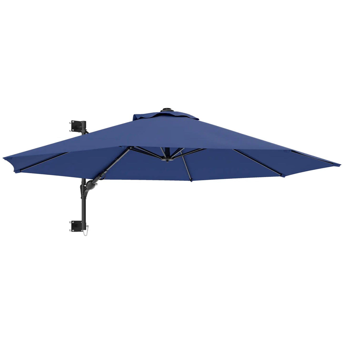 9.6 x 9.6 ft Wall Mounted Umbrella, Rotating Patio Parasol, Dark Blue Sun Umbrellas at Gallery Canada