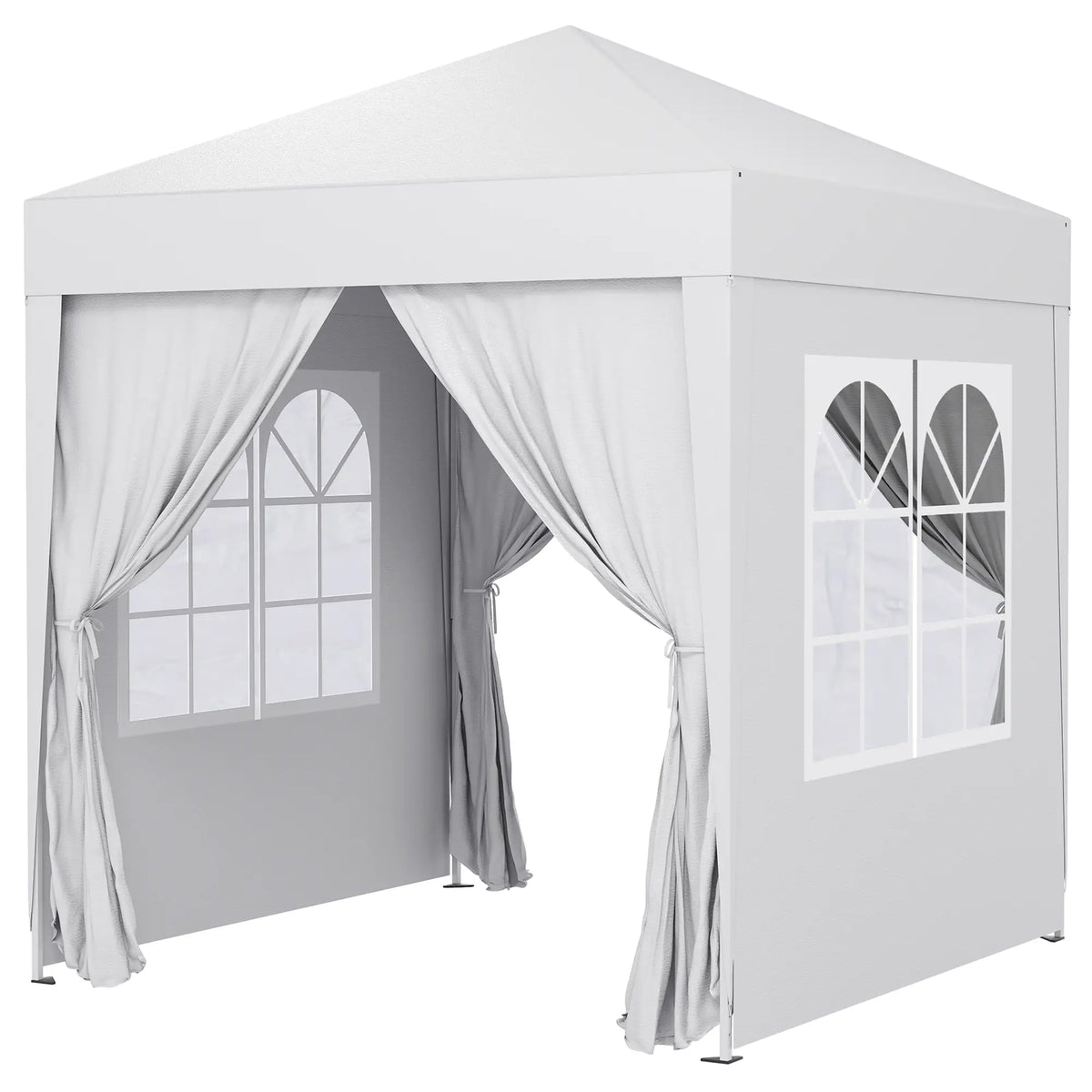 6.6'x6.6' Pop Up Canopy Tent, Instant Sun Shelter Gazebo, White