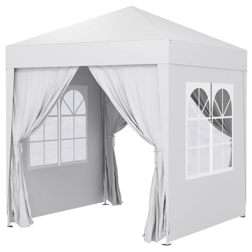 6.6'x6.6' Pop Up Canopy Tent, Instant Sun Shelter Gazebo, White