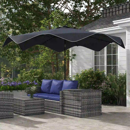 Solar Patio Umbrella with LED, Tilt, Crank, 10 x 10 ft, Dark Grey Sun Umbrellas at Gallery Canada