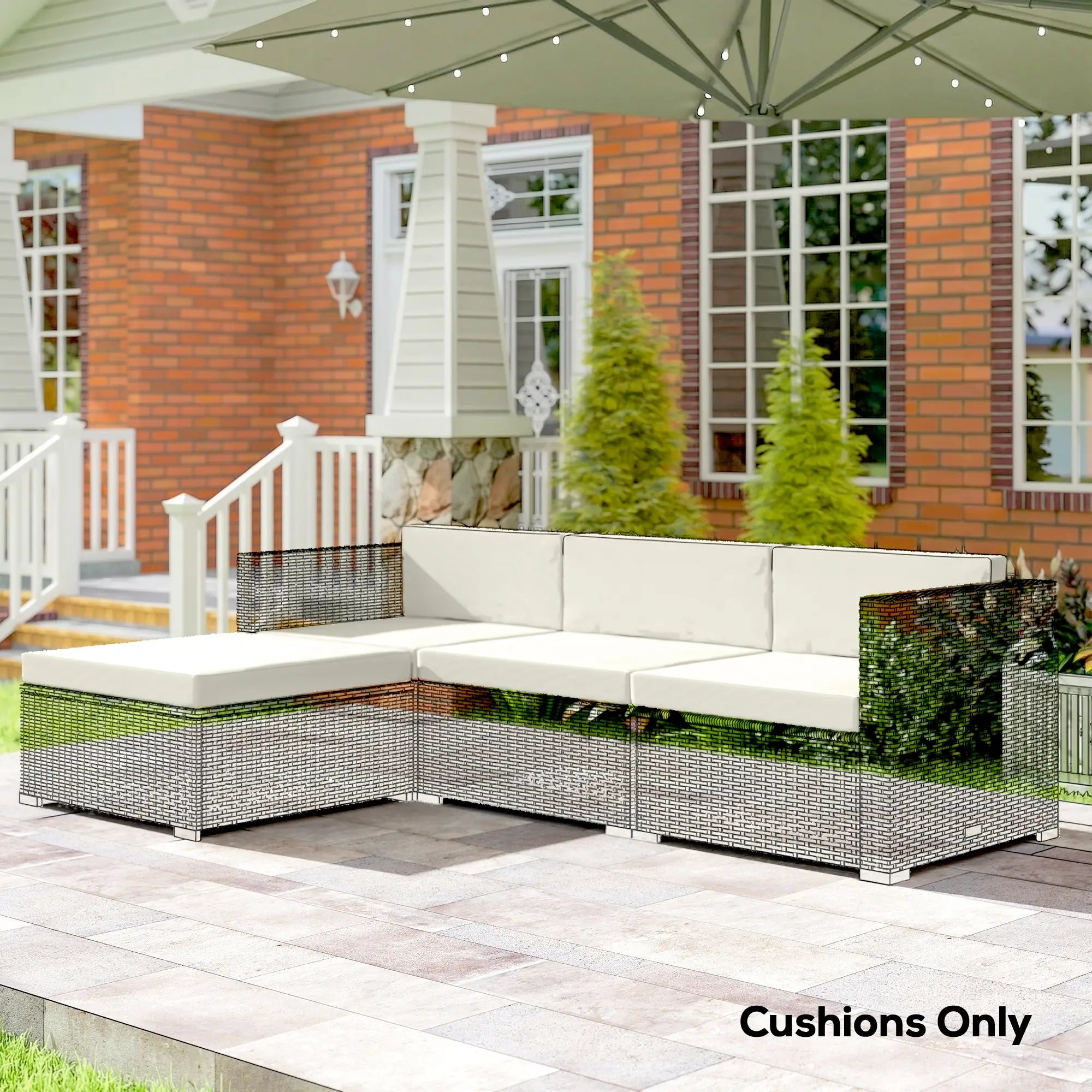 Water-Repellent Patio Loveseat Cushion, 23.6
