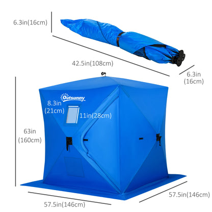 2 Person Pop Up Ice Fishing Tent, with Carry Bag, Blue Ice Fishing Tents at Gallery Canada