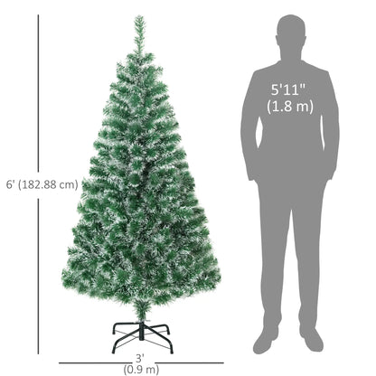 6FT Artificial Christmas Tree, 375 Tips, Metal Stand
