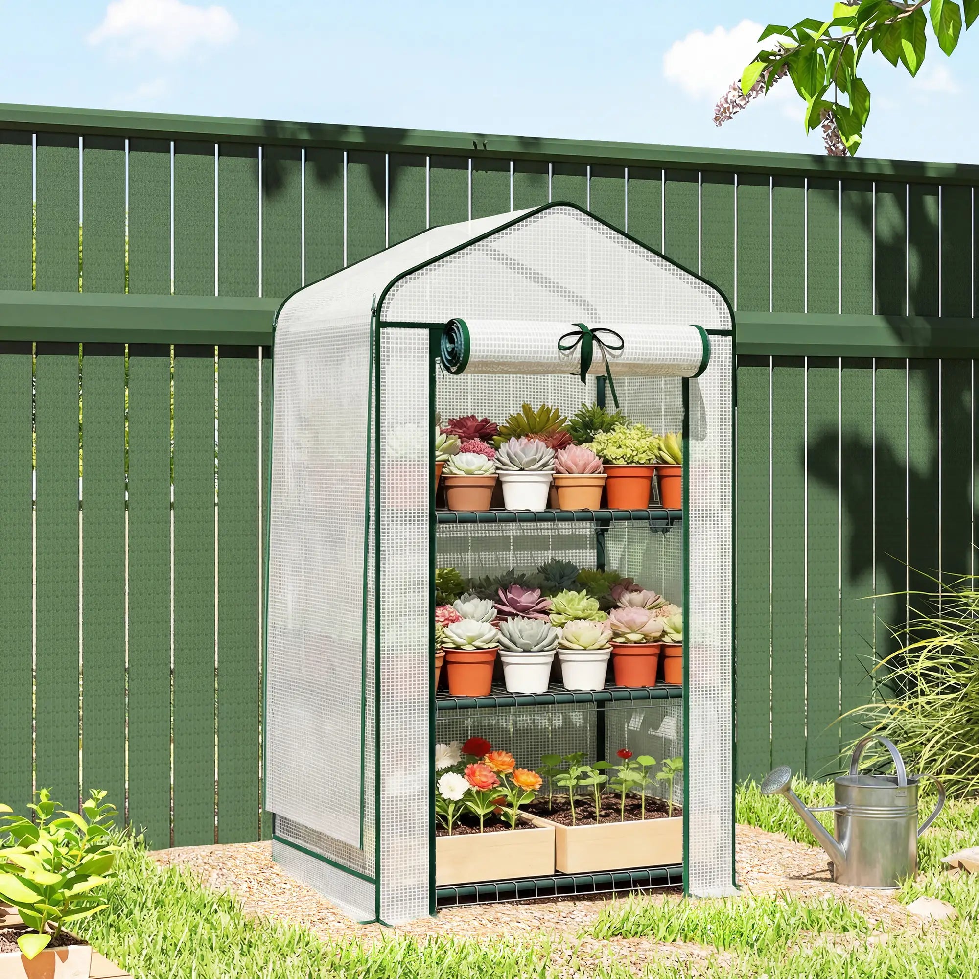 Mini Greenhouse With Screen Roof, 27.6