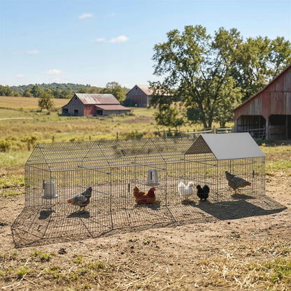 Large Metal Chicken Coop, Water-Resistant Anti-UV Cover, 6 Doors Chicken Coops at Gallery Canada