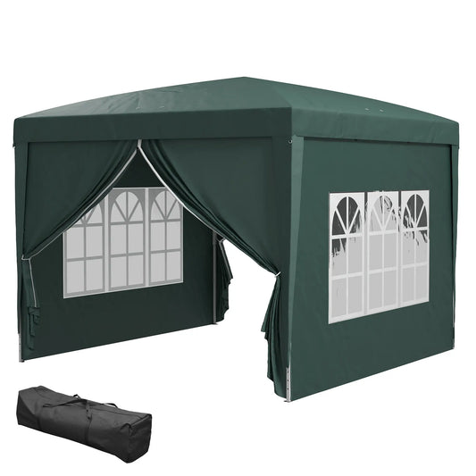 9.7'x9.7' Outdoor Pop Up Tent, Wedding Gazebo, Green Pop Up Canopies Green at Gallery Canada