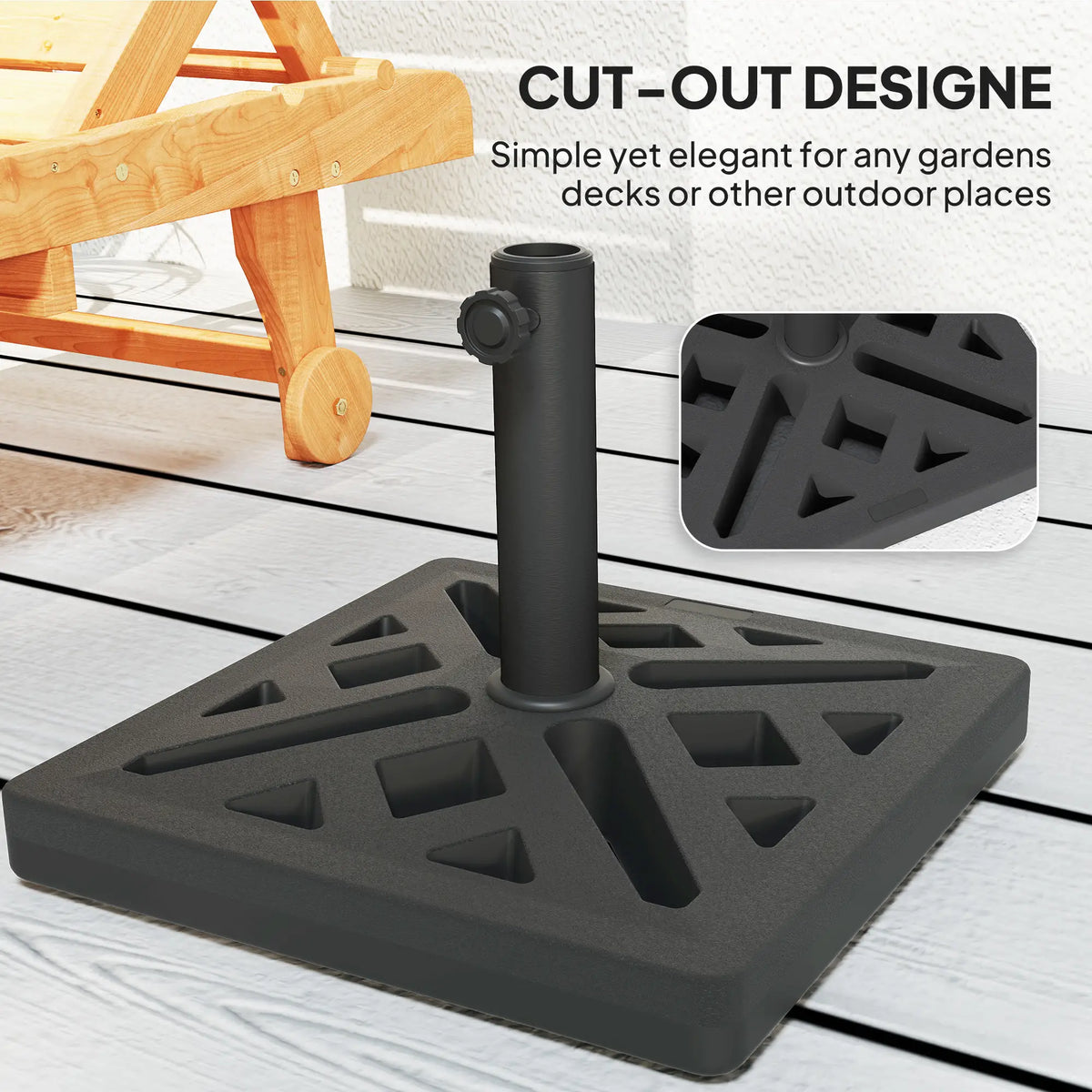 Umbrella Base, 33lbs HDPE Outdoor Stand with Cut-Out Design Umbrella Bases at Gallery Canada