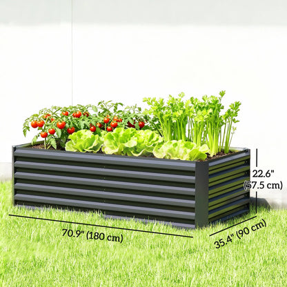 6' x 3' x 2' Raised Garden Bed, Galvanized Planter Box, Dark Grey Galvanized Planter Boxes at Gallery Canada