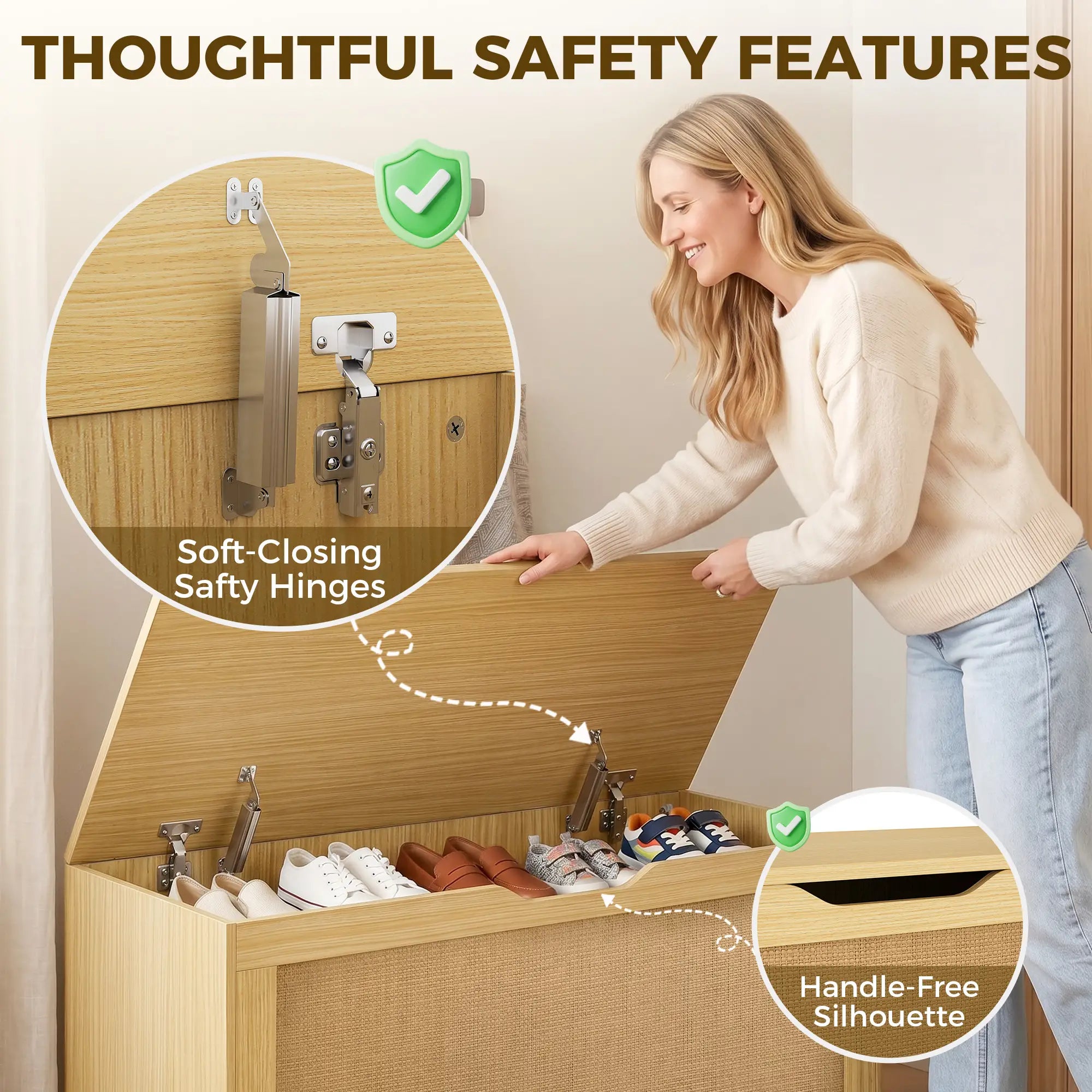 Storage Chest with Lift Top Storage Chest with Safety Hinges 39.4