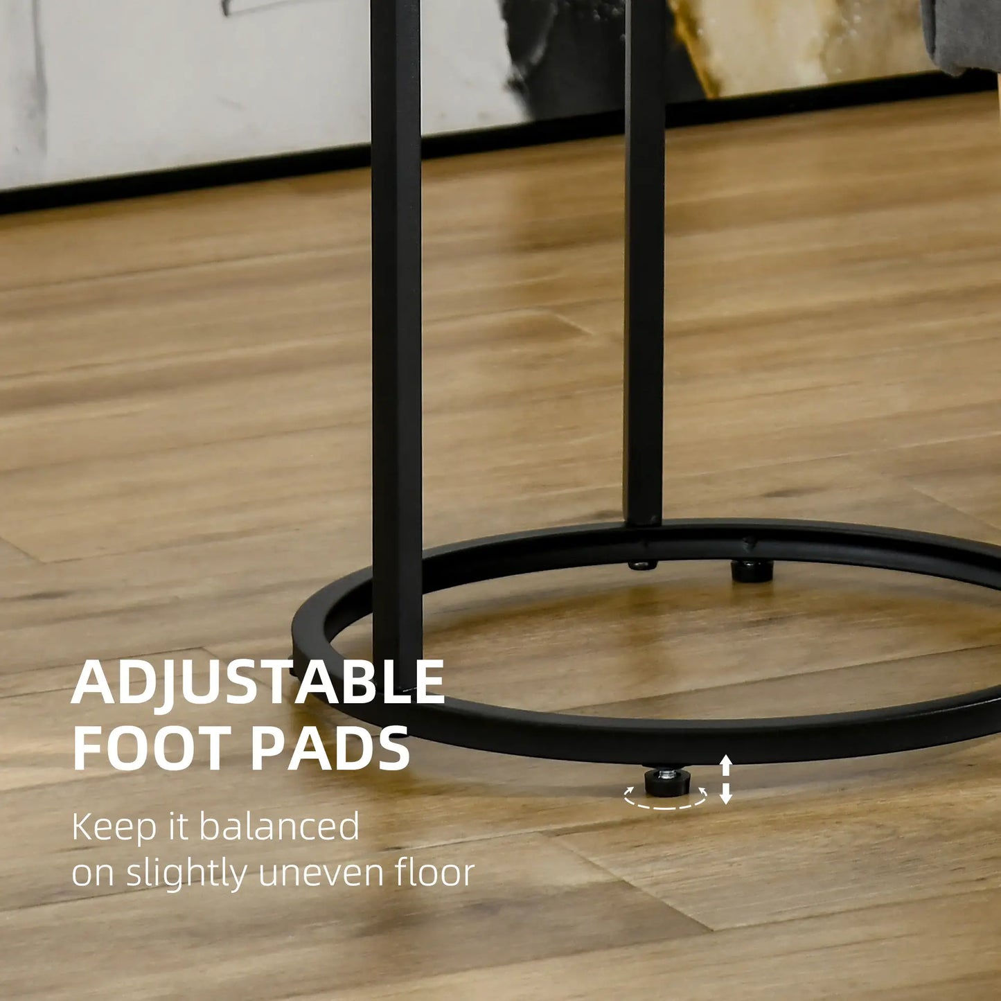 Set of 2 Nesting Coffee Tables, Round Side Table with Tempered Glass Top, Black Side Tables at Gallery Canada