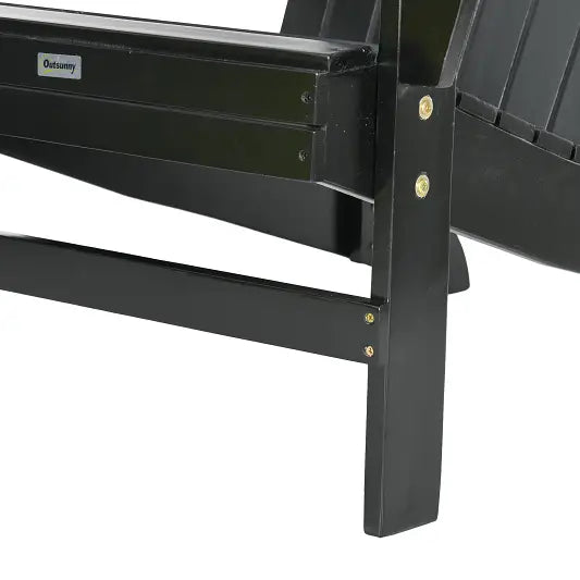 Classic Adirondack Chair, Garden Deck Chair with Cup Holder, Black Patio Chairs at Gallery Canada