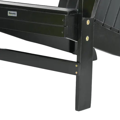Classic Adirondack Chair, Garden Deck Chair with Cup Holder, Black Patio Chairs at Gallery Canada