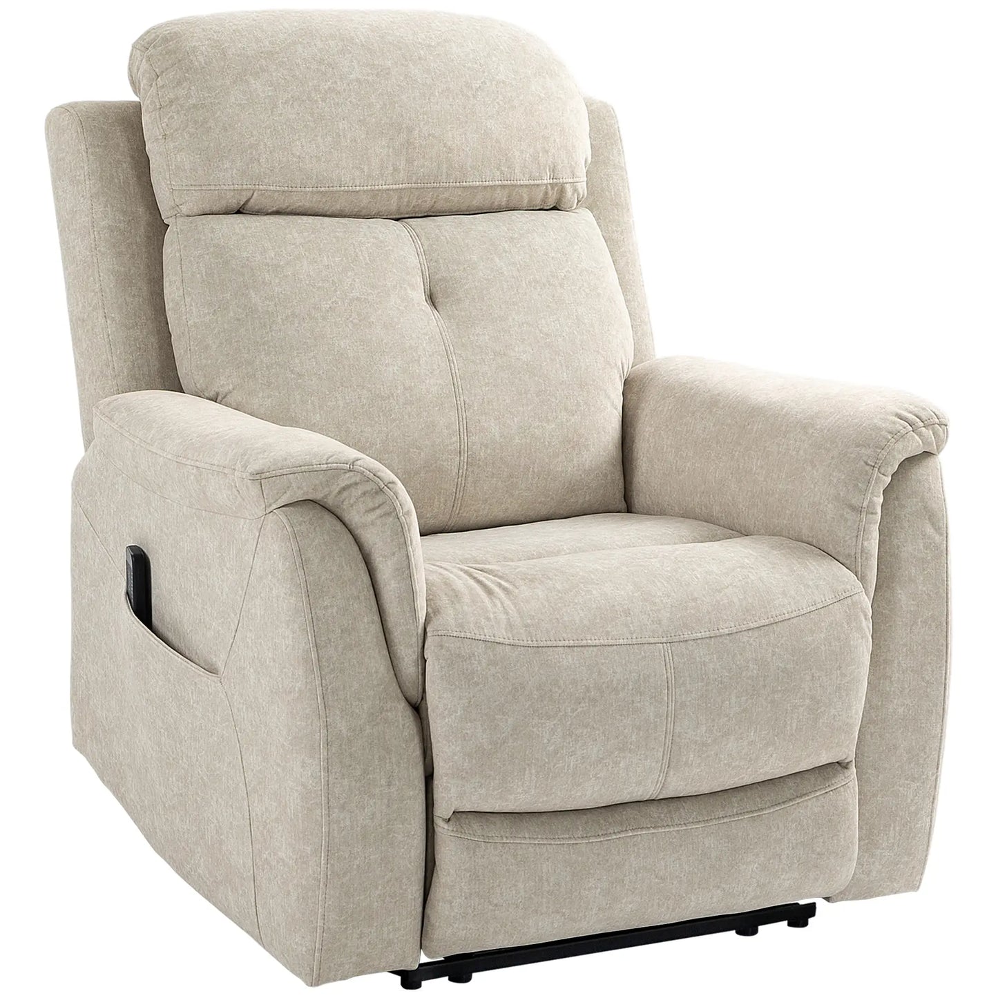 Manual Recliner Chair, Vibration Massage, Living Room, Side Pockets, Beige Single Sofas at Gallery Canada