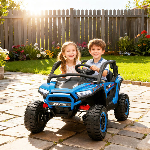 2 Seater 24V 7AH Ride on Truck, Electric Car for Kids, Blue
