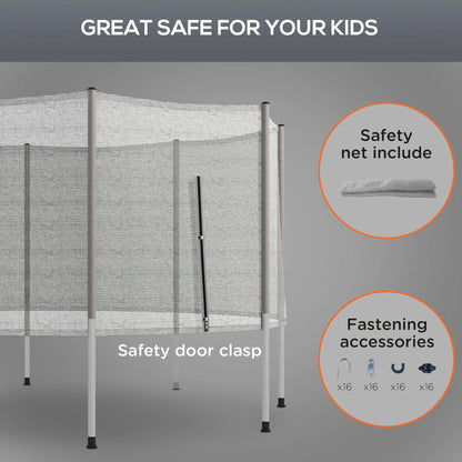 14FT Trampoline Enclosure Net with 8 Poles, Grey Trampolines at Gallery Canada