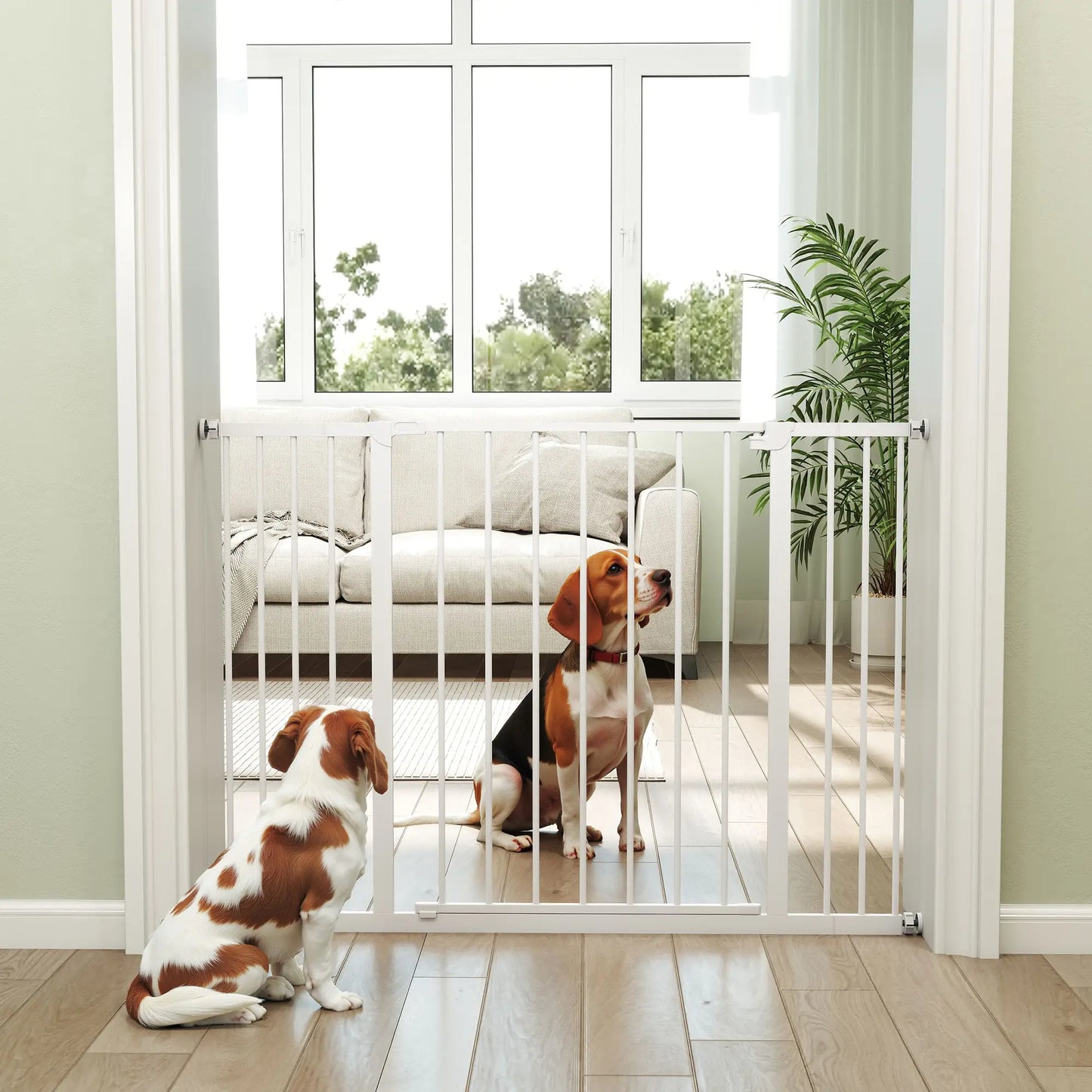 Pressure Fit Dog Gate, 29.9''-42.1'' Width, White Houses, Kennels & Pens at Gallery Canada
