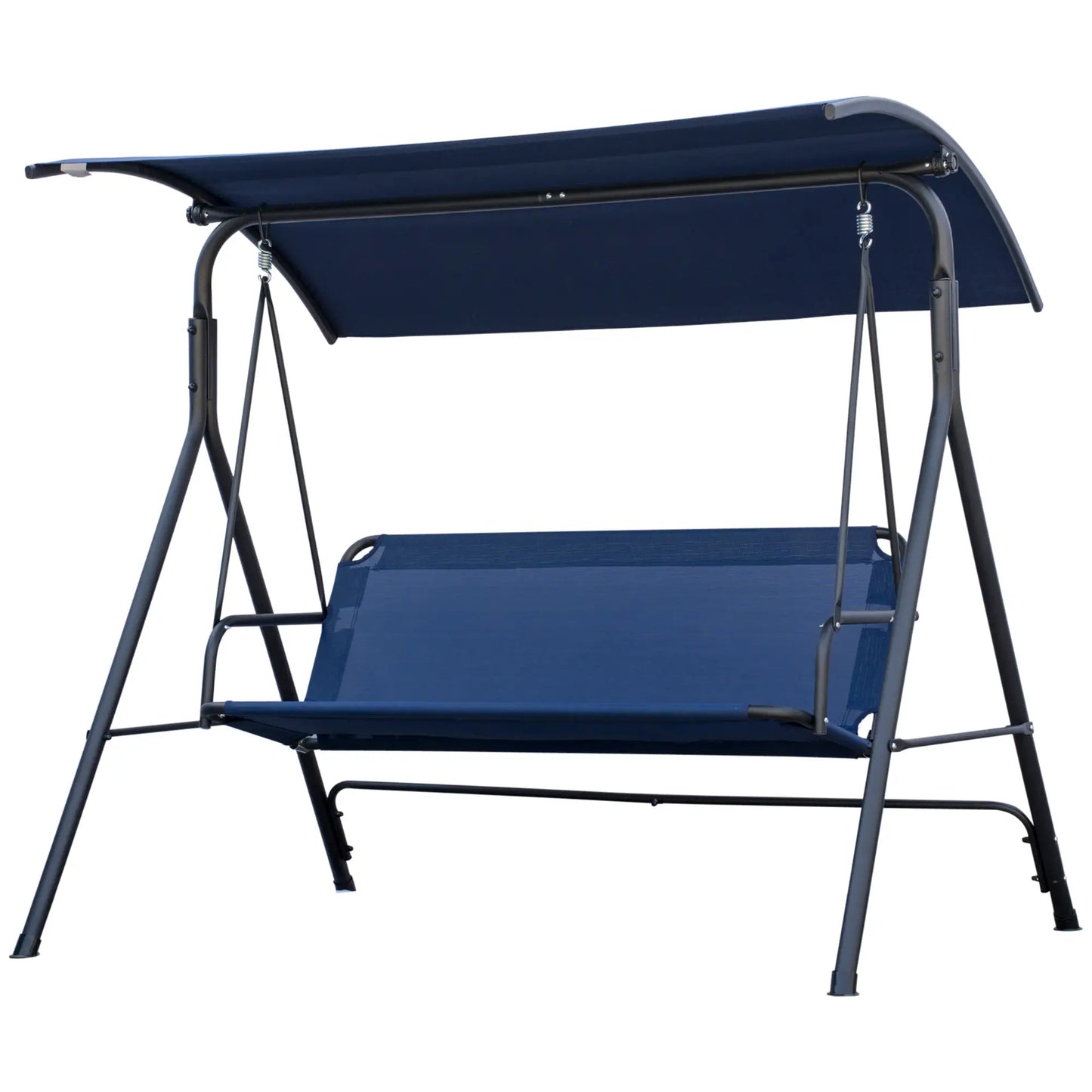 3-Seater Outdoor Swing, Adjustable Canopy, Dark Blue Porch Swings with Canopy Dark Blue at Gallery Canada