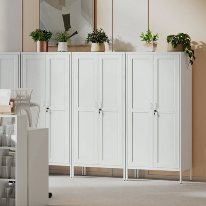 Office Storage Cabinet, Lockable, 3 Adjustable Shelves, 2 Doors, White Office Cabinets & Cupboards at Gallery Canada
