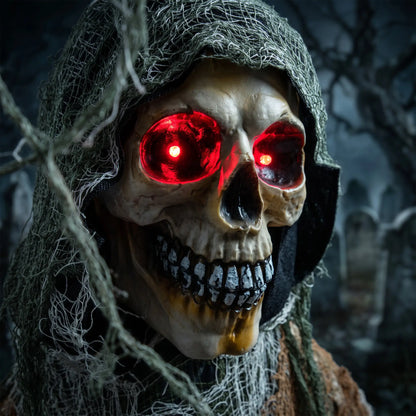 5.6 Ft Animated Grim Reaper Halloween Animatronic, Moves & Glows Halloween Decorations at Gallery Canada
