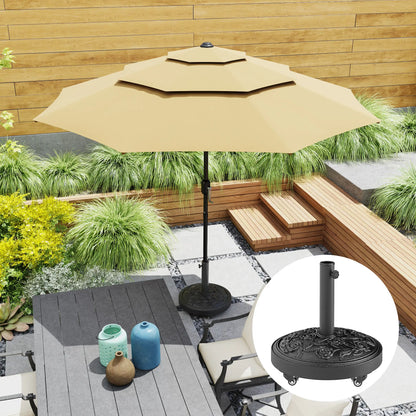 46 lbs Resin Round Patio Umbrella Base With Wheels, Black Umbrella Bases at Gallery Canada
