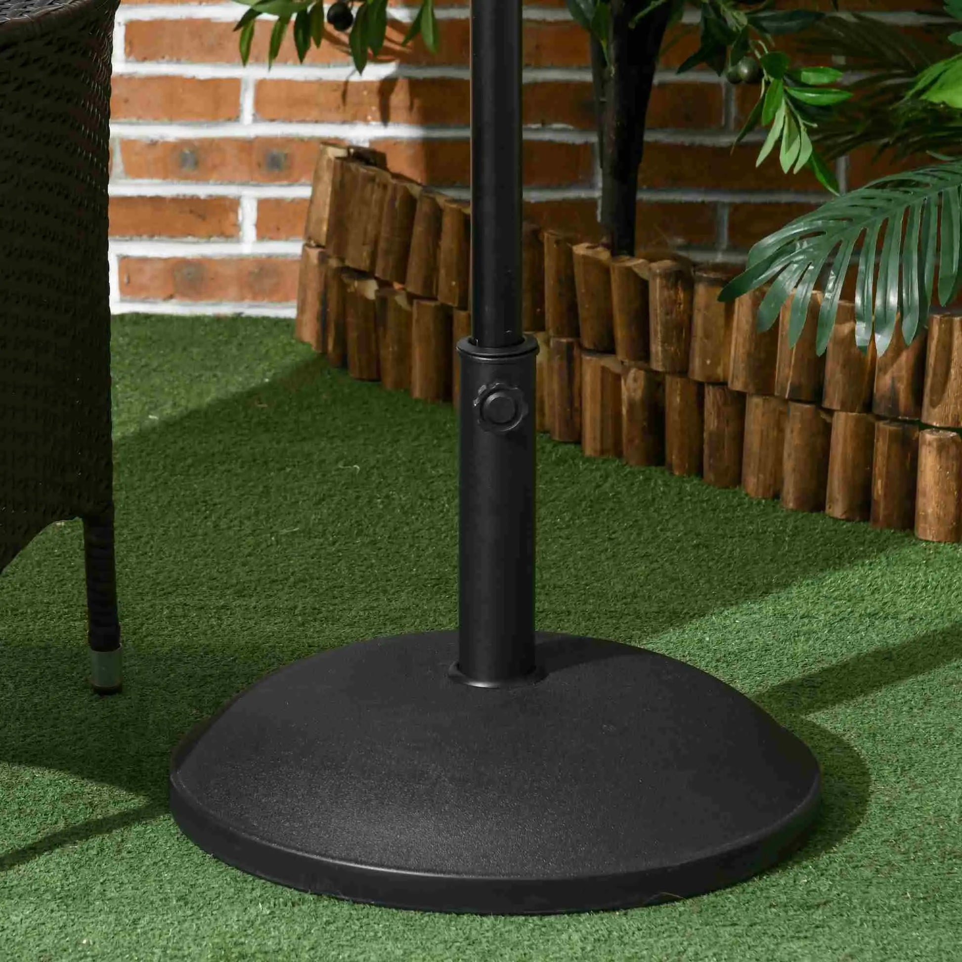 55 lbs Cement Umbrella Base, 20" Heavy Duty Round Stand, Black Umbrella Bases at Gallery Canada