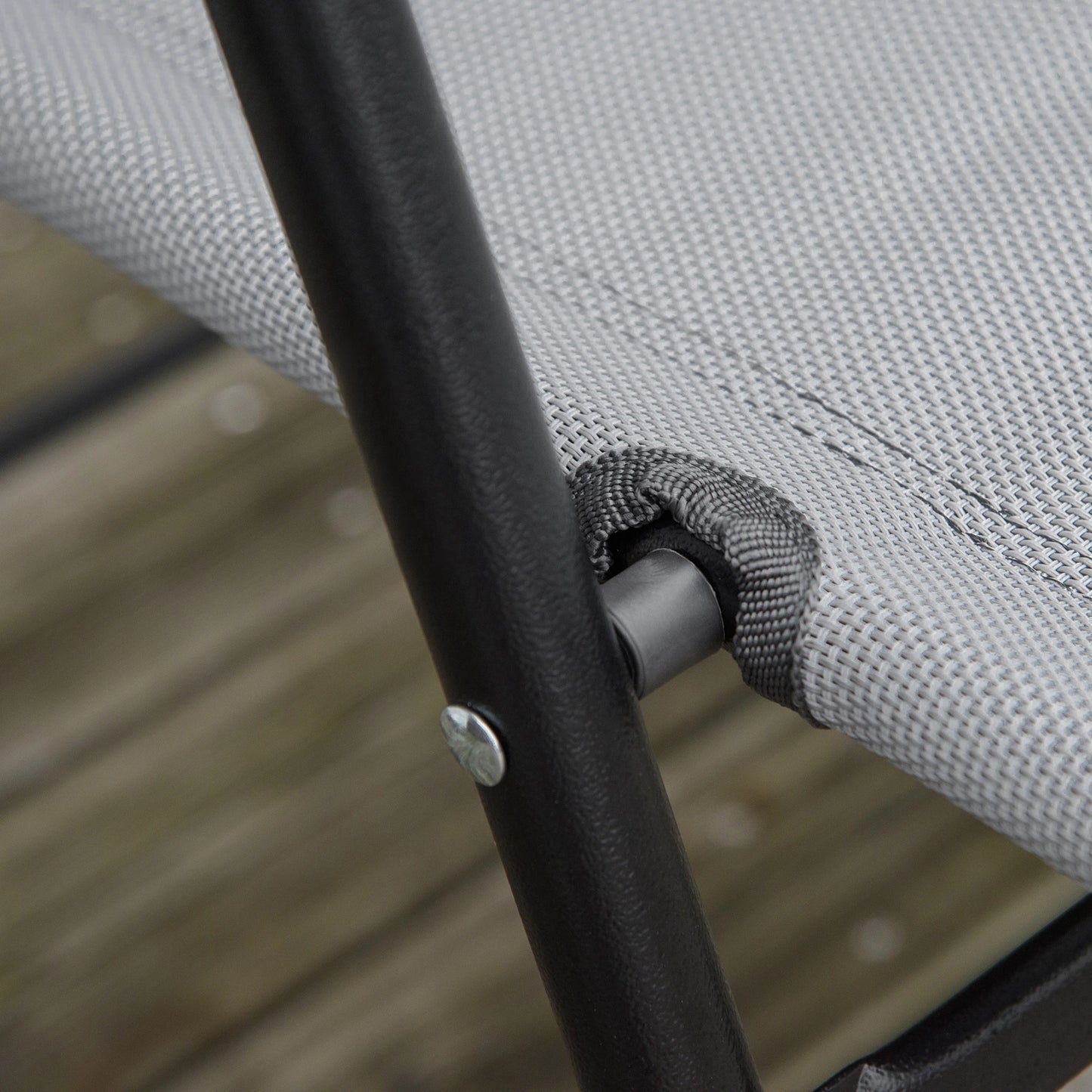 Folding Outdoor Bistro Set, Patio Table and Chairs, Round Dining Table, Grey Bistro Sets at Gallery Canada