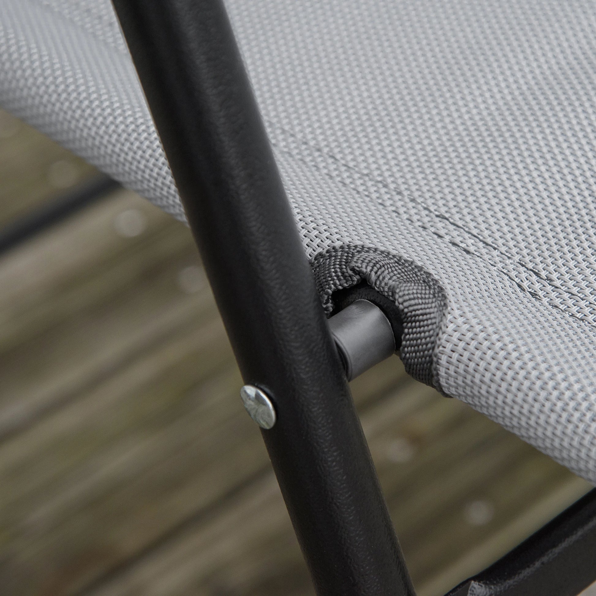 Folding Outdoor Bistro Set, Patio Table and Chairs, Round Dining Table, Grey Bistro Sets at Gallery Canada