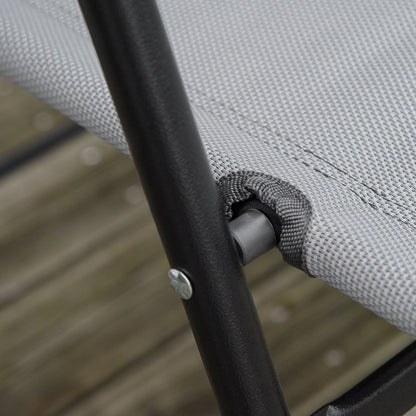 Folding Outdoor Bistro Set, Patio Table and Chairs, Round Dining Table, Grey Bistro Sets at Gallery Canada