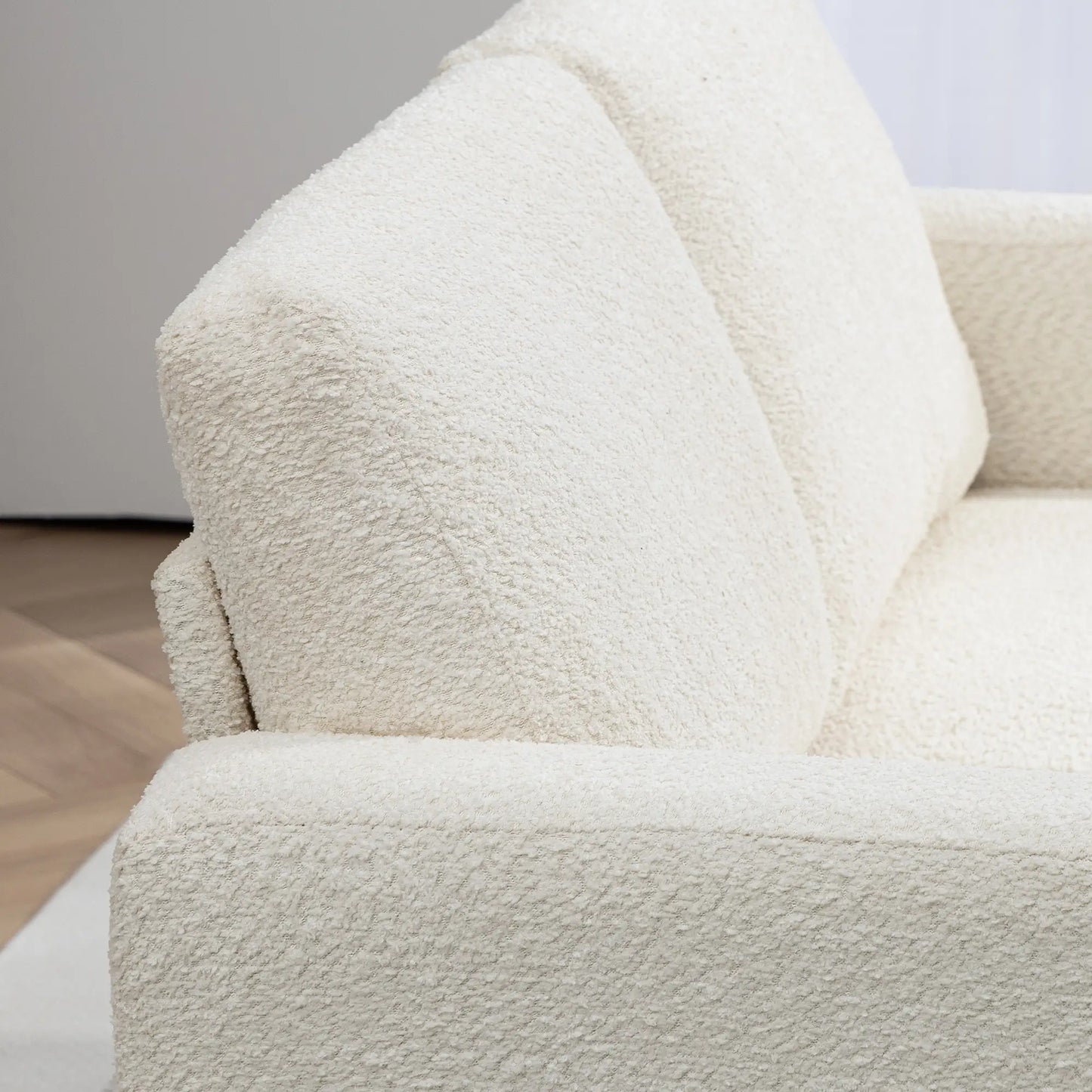54.3" Loveseat Sofa, 2 Seater, Removable Cushions, Wood Frame, Cream White 2-Seater Sofas at Gallery Canada