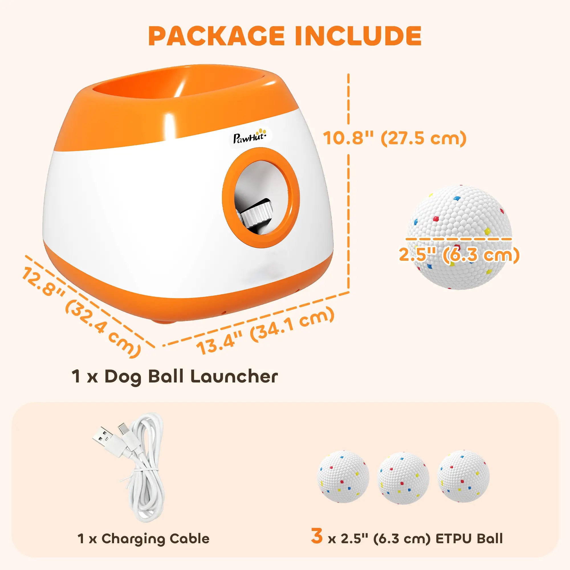 Automatic Dog Ball Launcher, 26-79ft, Medium Large Dogs, Orange Dog Agility Training Equipment at Gallery Canada