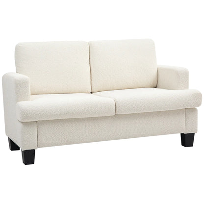 54.3" Loveseat Sofa, 2 Seater, Removable Cushions, Wood Frame, Cream White 2-Seater Sofas Cream at Gallery Canada