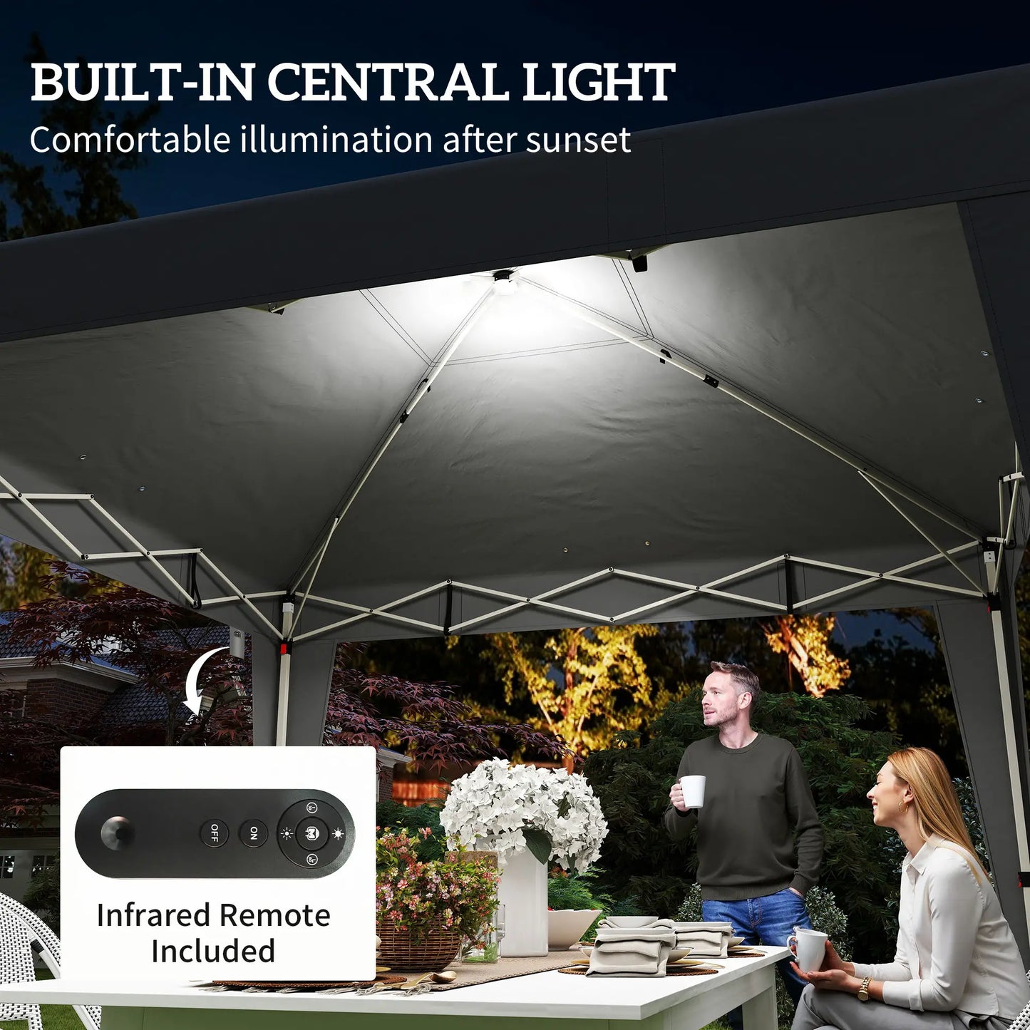 10 x 10 ft Pop Up Canopy Tent, UPF 50+ Instant Portable Shelter, Black Pop Up Canopies at Gallery Canada