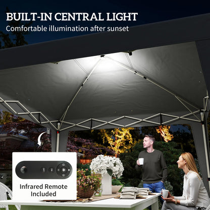 10 x 10 ft Pop Up Canopy Tent, UPF 50+ Instant Portable Shelter, Black Pop Up Canopies at Gallery Canada