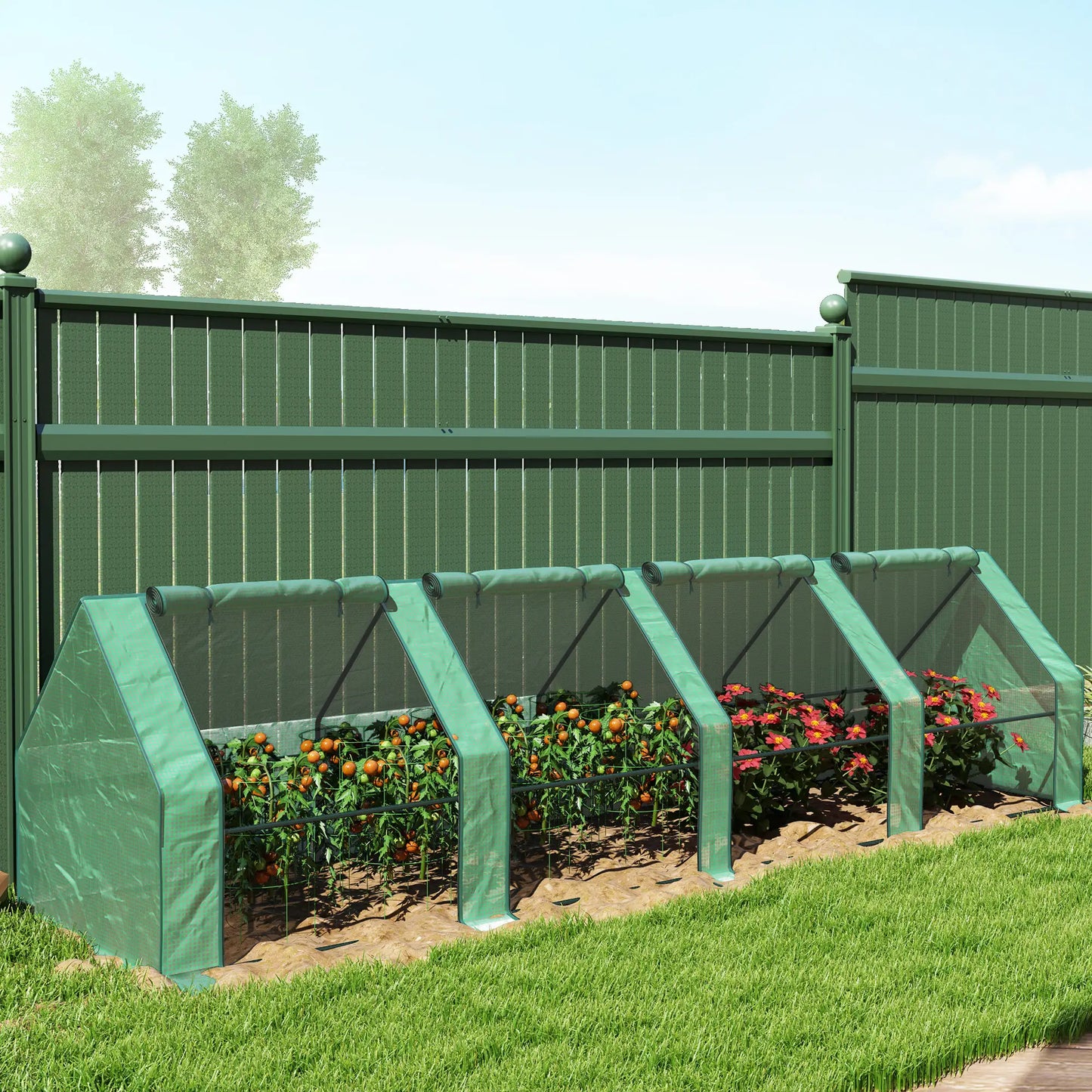 Portable Mini Greenhouse Tunnel, Growing Tent, w/ Zippered Doors, Green Greenhouses at Gallery Canada