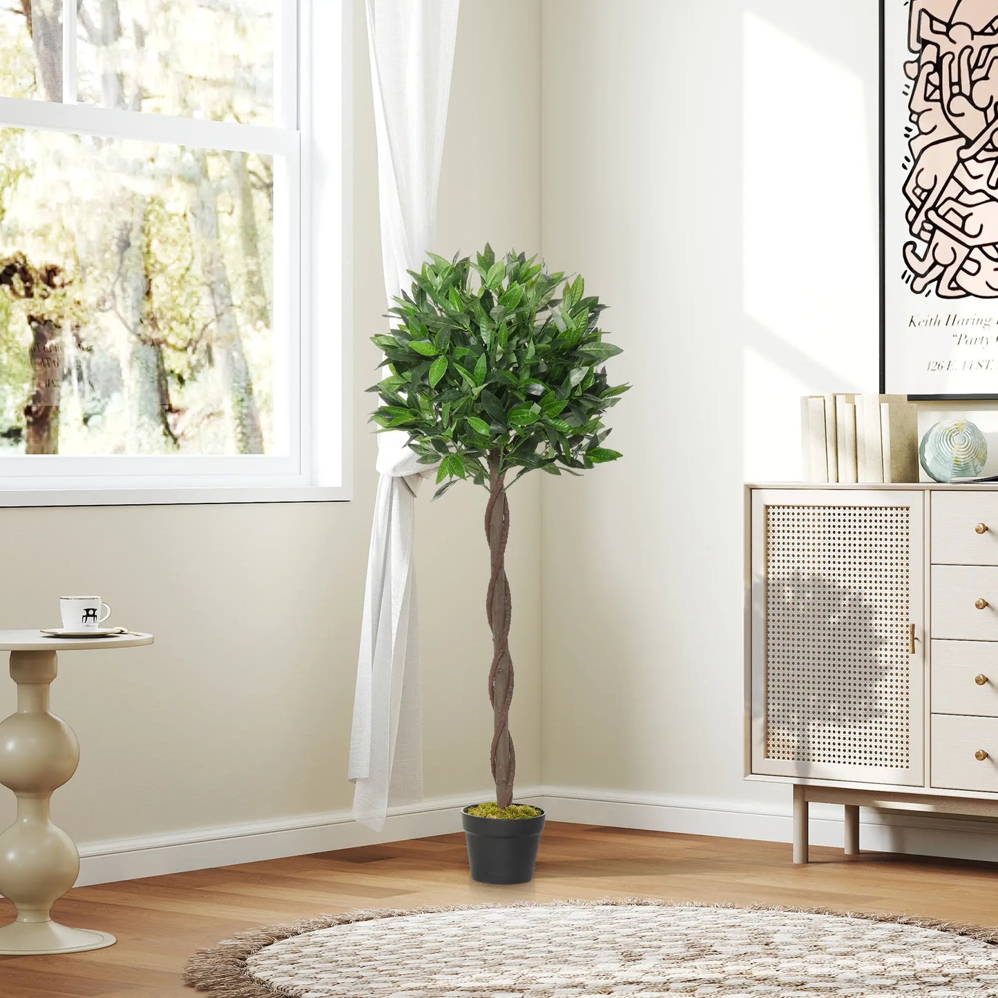 4FT Artificial Laurel Tree Set, Lifelike Fake Plant, Green Artificial Trees at Gallery Canada