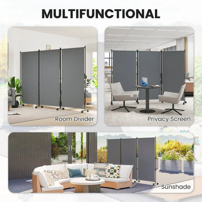 Folding Room Divider with Wheels, Privacy Screen, 6ft Tall Side Awnings at Gallery Canada