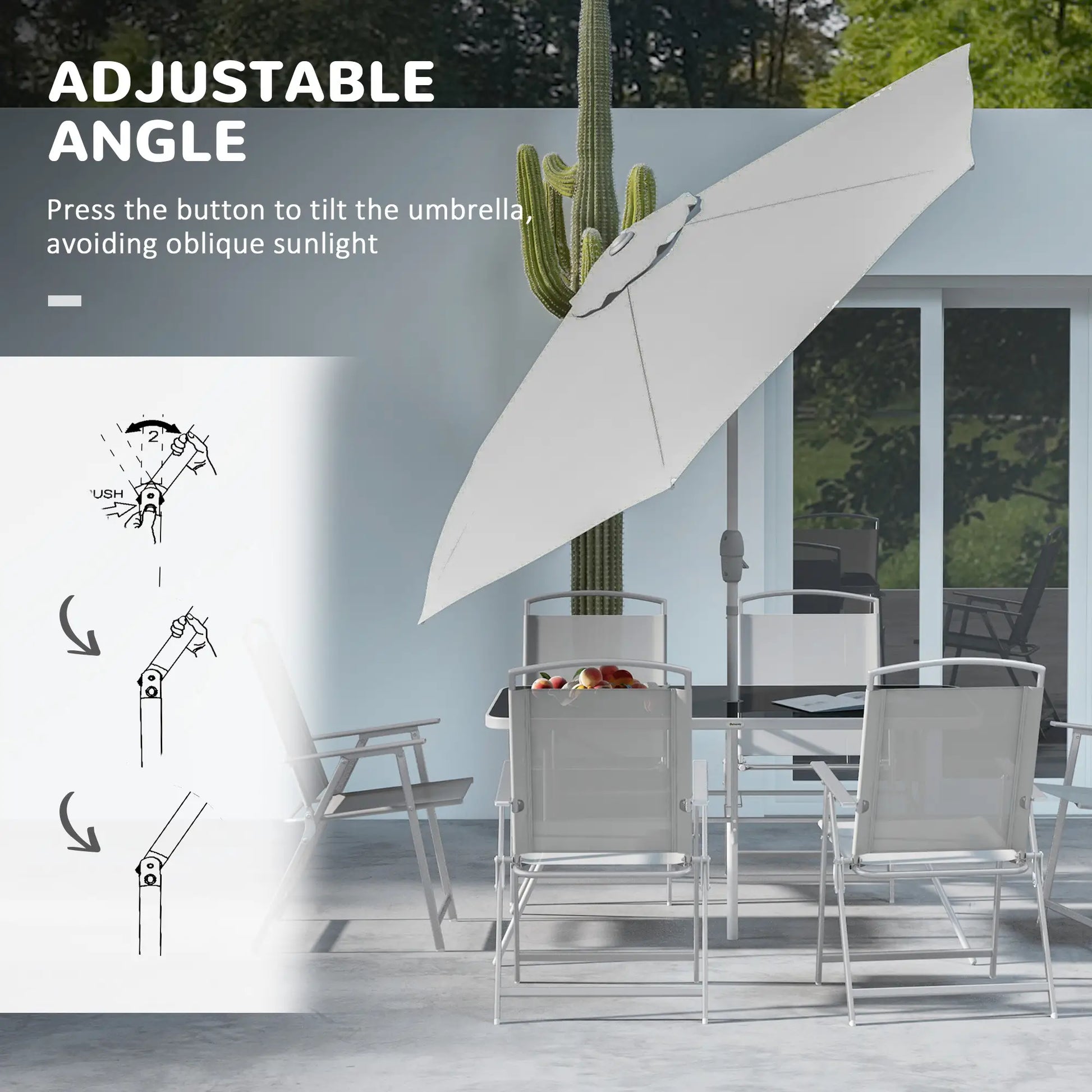 8 Piece Patio Set, 6 Folding Chairs, Rectangle Table, Outdoor Dining, Grey Outdoor Dining Sets at Gallery Canada