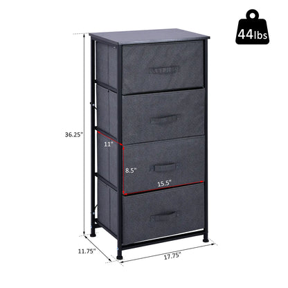Linen Drawer Cabinet, 4 Removable Drawers, Metal Frame, Adjustable Feet, Black Storage Cabinets at Gallery Canada