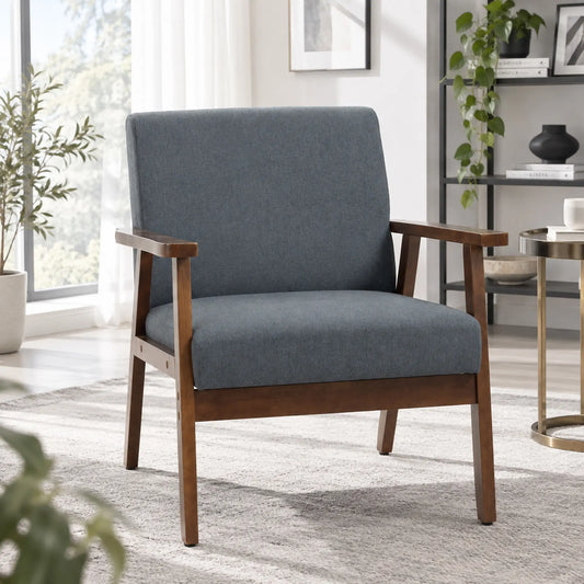 Modern Accent Chair With Cushioned Seat, Dark Gray Accent Chairs Dark Grey at Gallery Canada