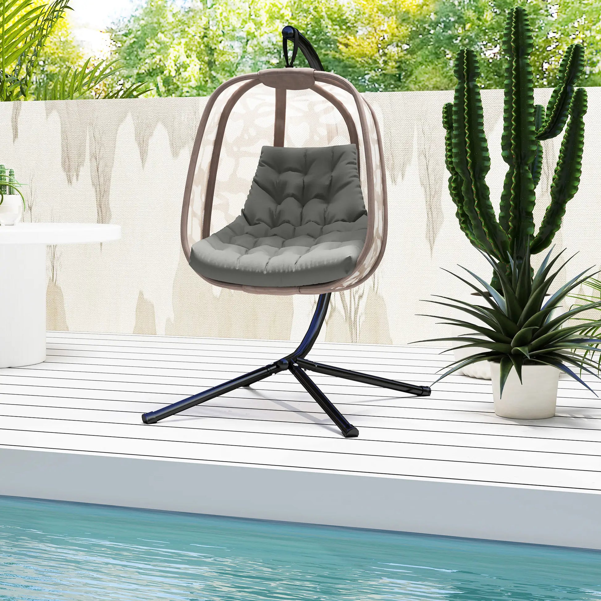 Outdoor Swing Cushion, Tufted Patio Cushion, Grey Patio Chair Cushions at Gallery Canada
